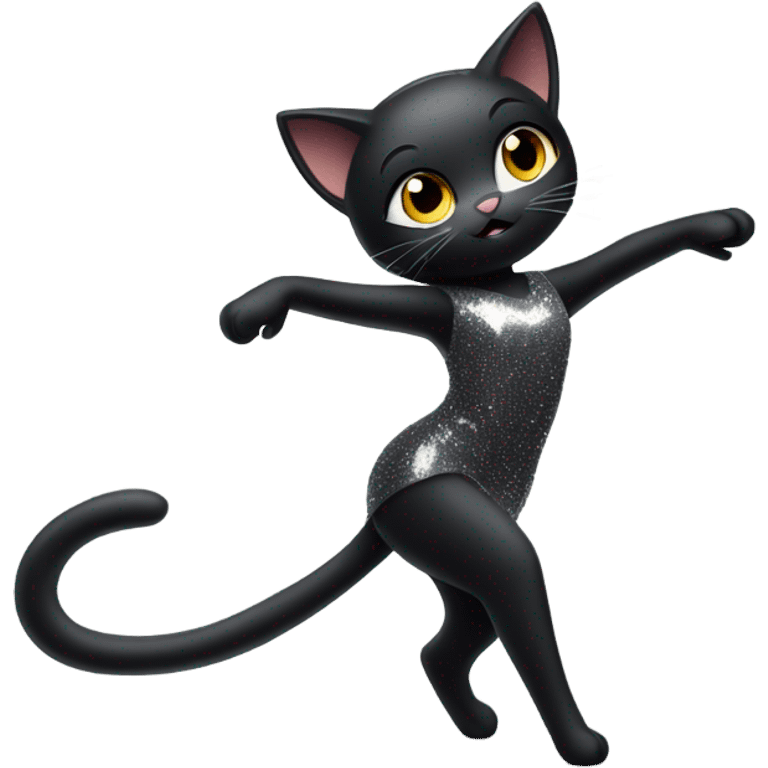 Black cat on dance contest  emoji