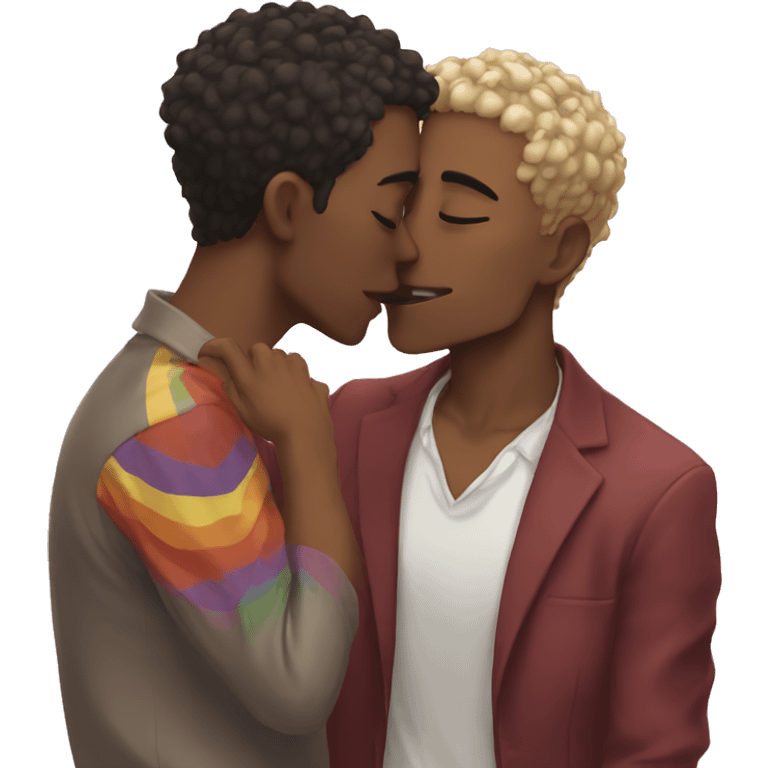 gay anime dudes kissing emoji