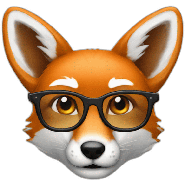 renard avec des lunettes emoji