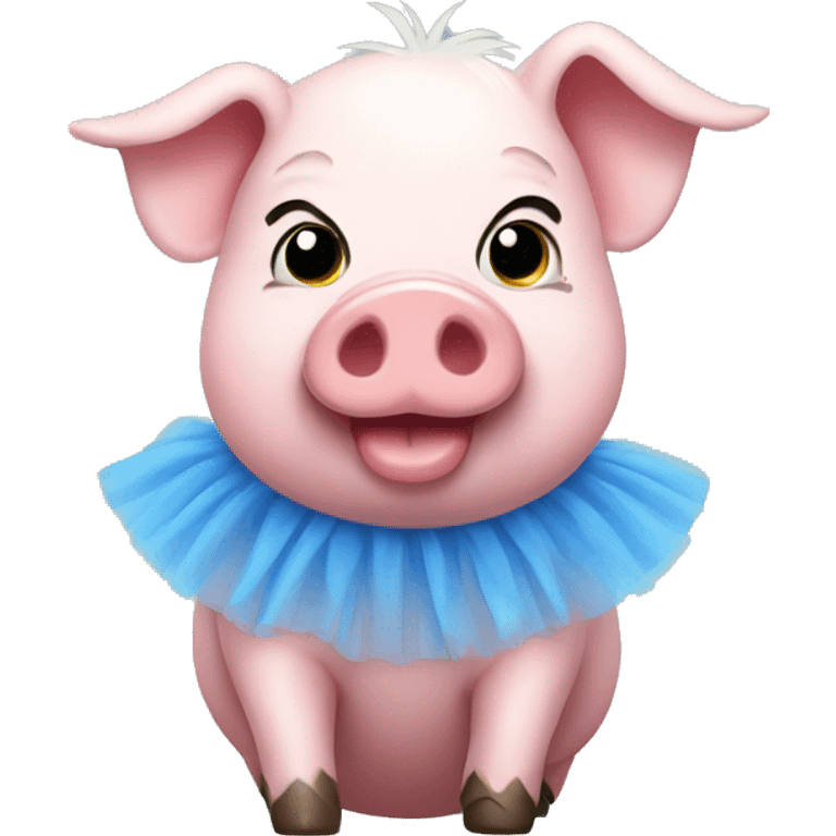 pig with blue tutu emoji