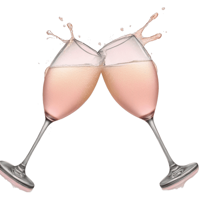 glasses of pastel pink champagne are smashing against each other emoji