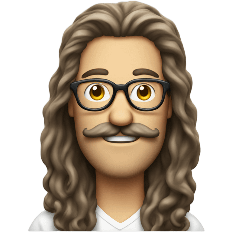 Long haired guy with big moustache and thin glasses giving a thumbs up emoji