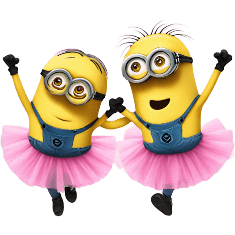 Minions dancing in pink tutus  emoji