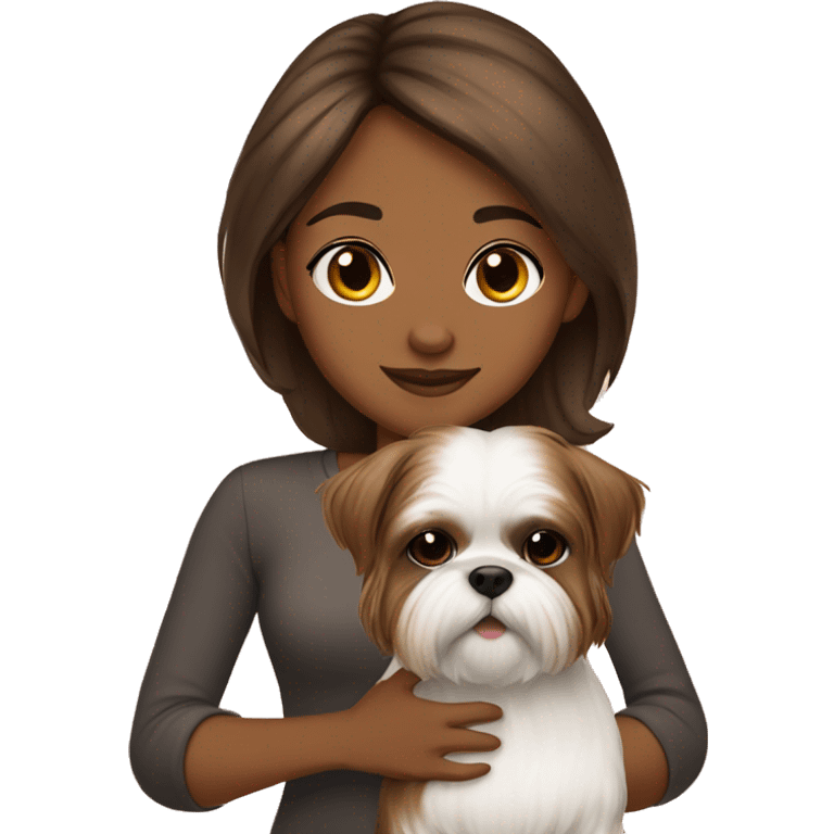 Brown girl with shihtzu emoji