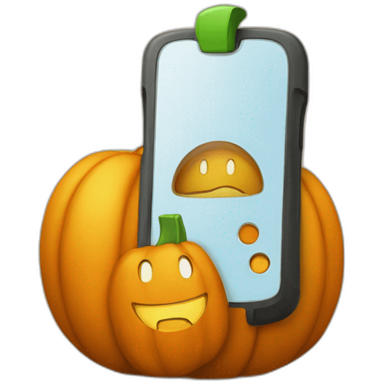 phone with pumpkin emoji