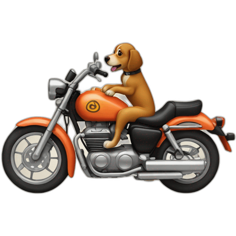 Chien sur une moto emoji