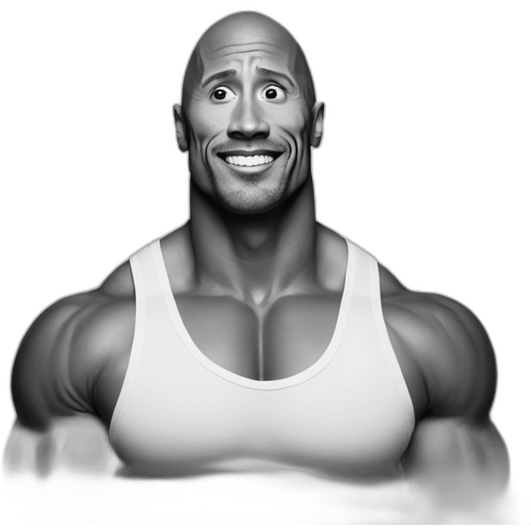 Sursil Dwayne Johnson noir et blanc emoji