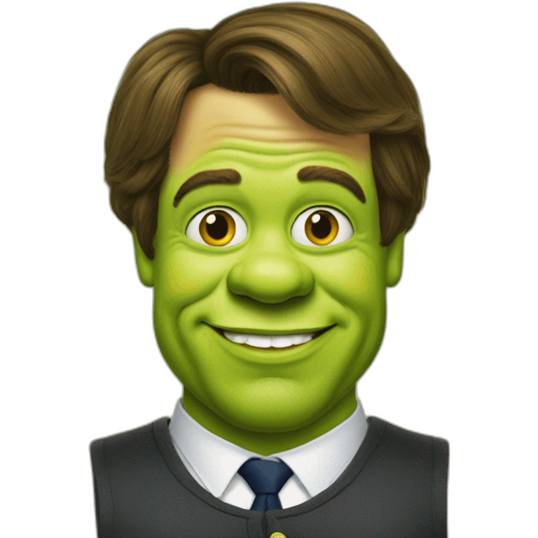 Mark Rutte Dressed up as shrek emoji