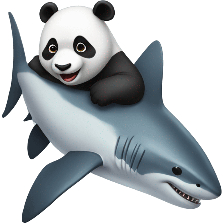 Panda on a shark emoji