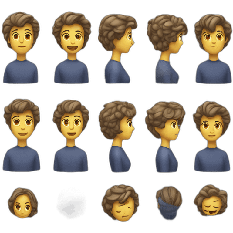 homme tire les cheveux d’une femme emoji