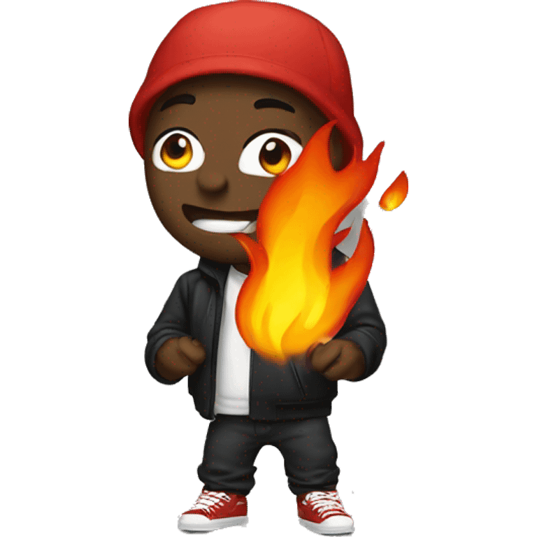 Fire with hip hop  emoji