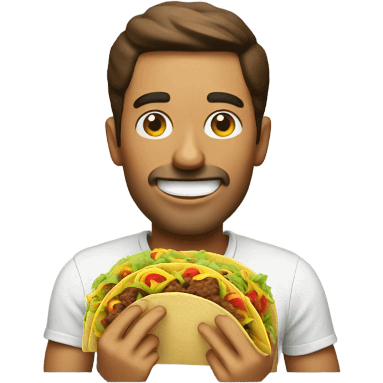 Man eating a taco emoji