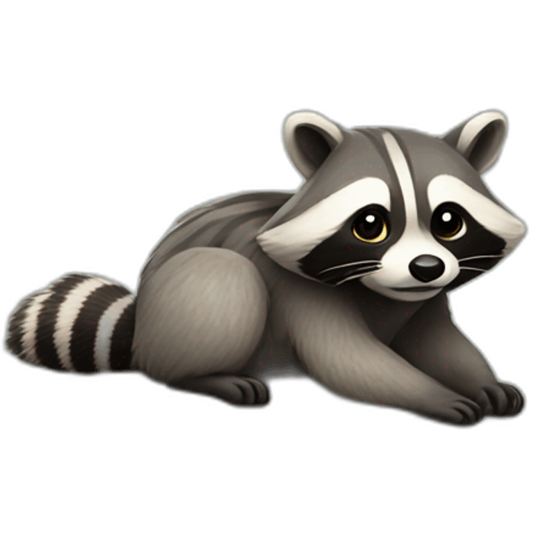 Racoon on a stone emoji