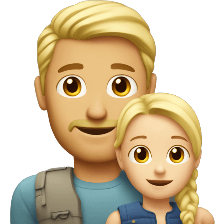 Blonde dad with blonde child emoji