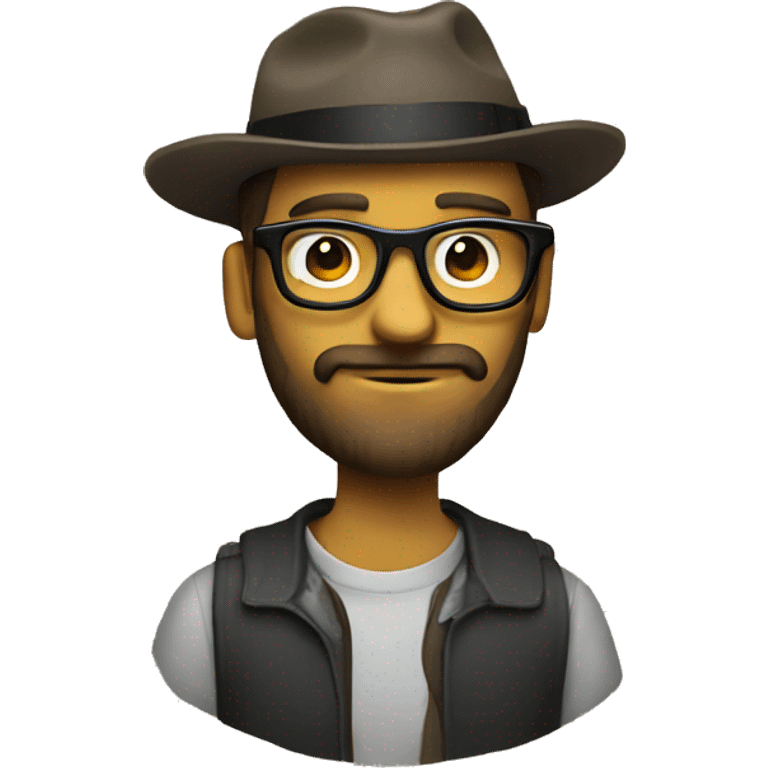 cool hipster writer works in newspaper emoji