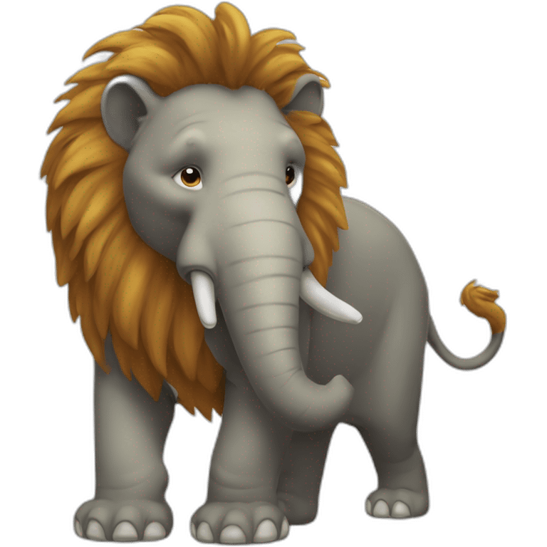 Un éléphant sur un lion emoji