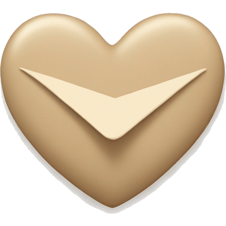 beige letter with beige heart emoji