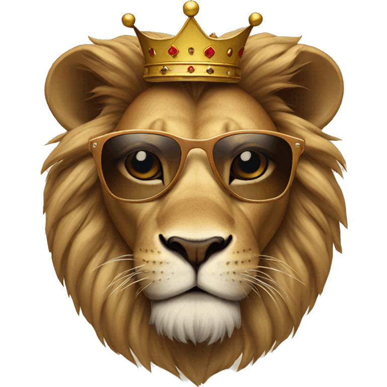 Lion with a crown and sunglasses  emoji