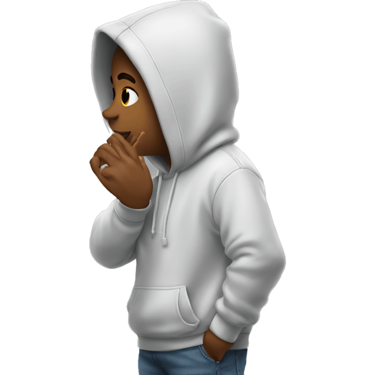 Blowing kiss with hoodie on  emoji