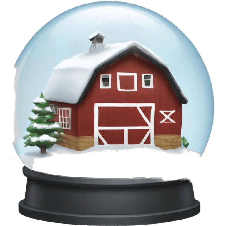 snow globe barn emoji