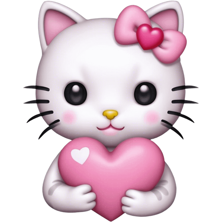 hello kitty cat holding heart emoji