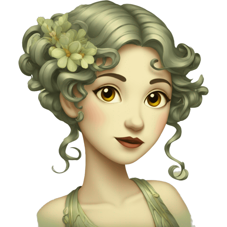 Art nouveau girl emoji