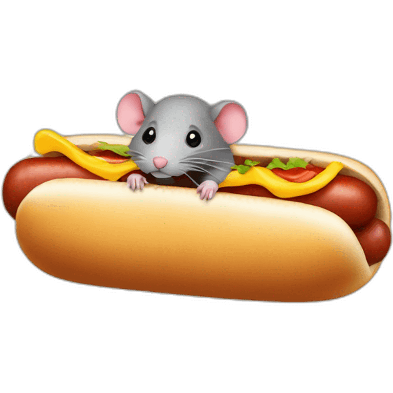 rat inside of hotdog emoji