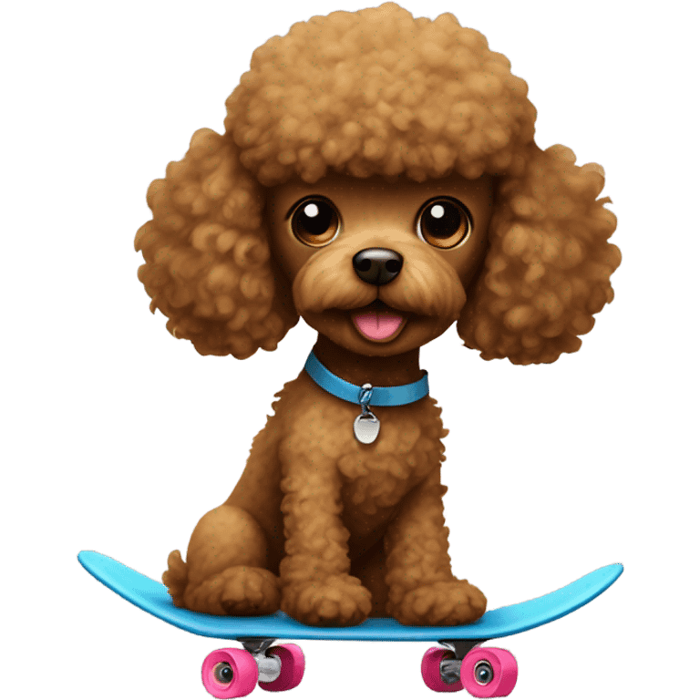 Small brown poodle on a skateboard emoji