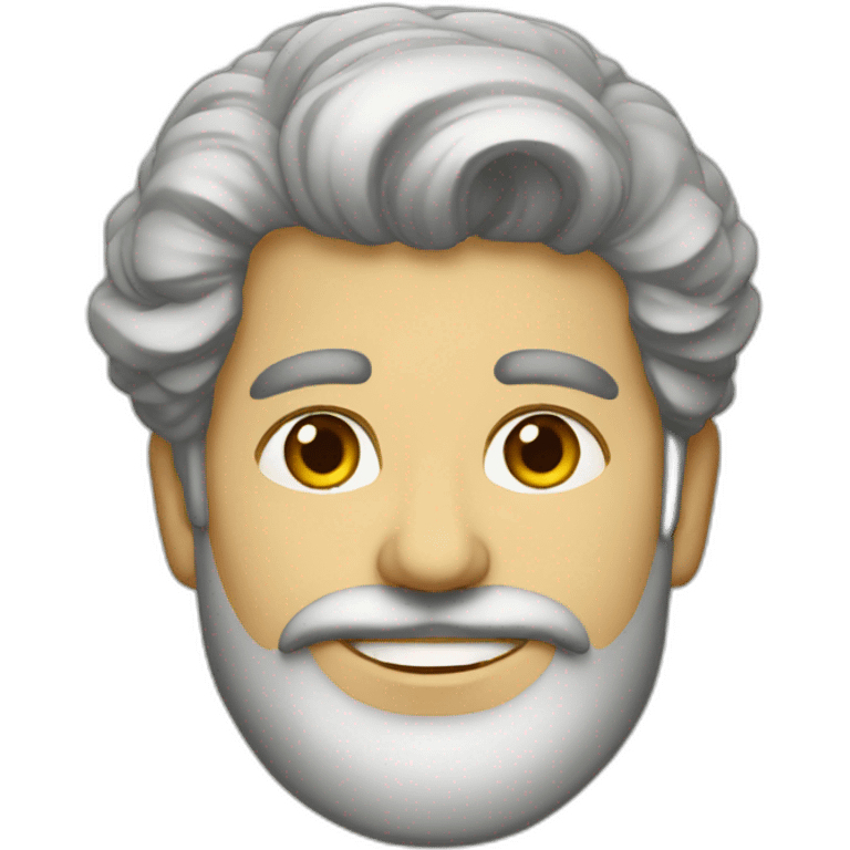 Persian president guy with Vibrant joyful hair and vintage style emoji