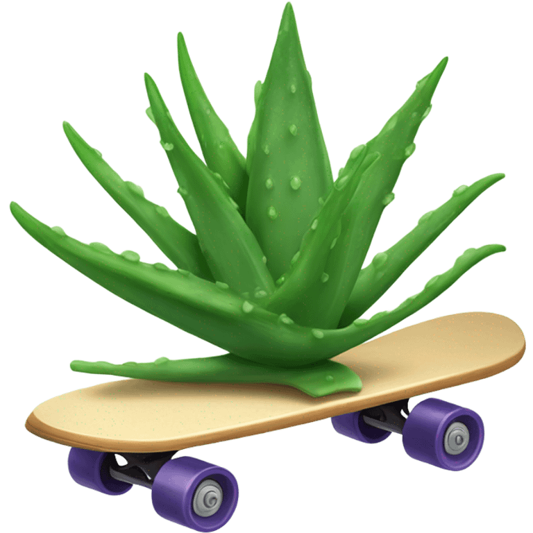 Aloe Vera riding a skateboard emoji