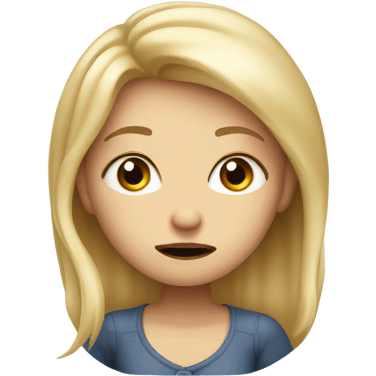 Nervous blonde girl emoji