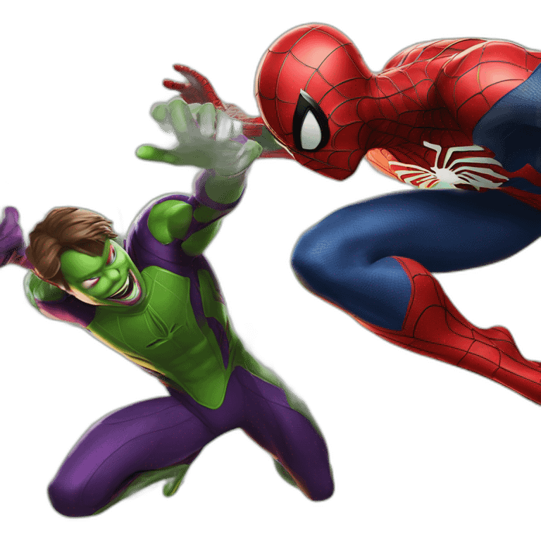 spider-man hitting the green goblin emoji