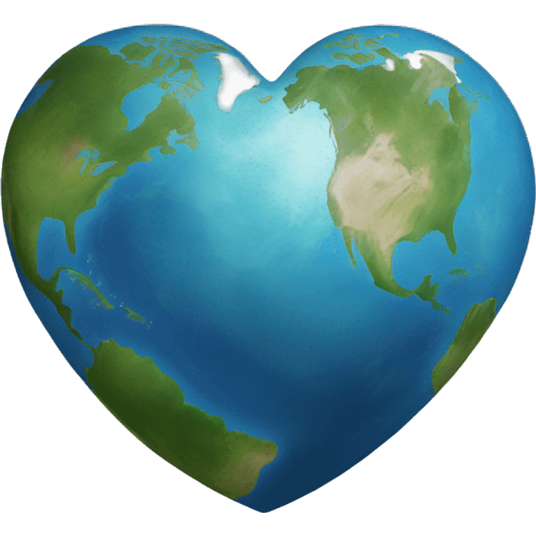 heart shaped earth emoji