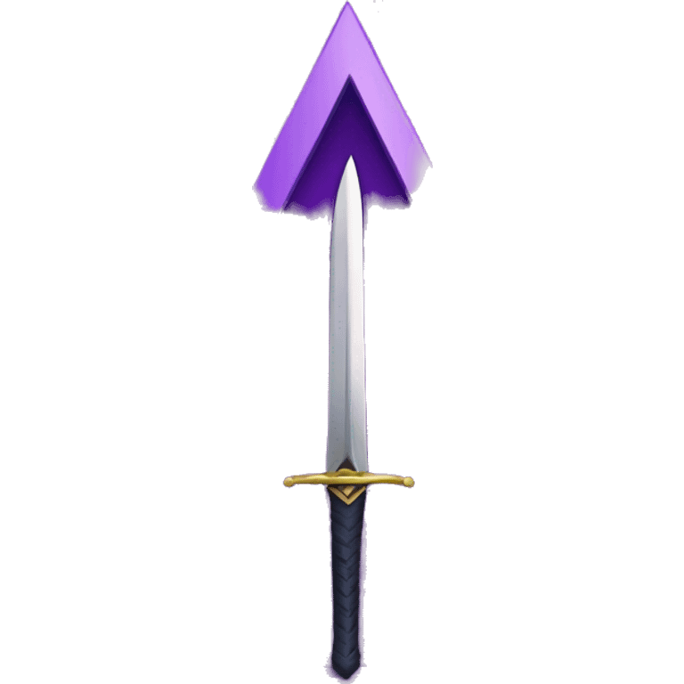 purple triangle overlayed with purple sword emoji