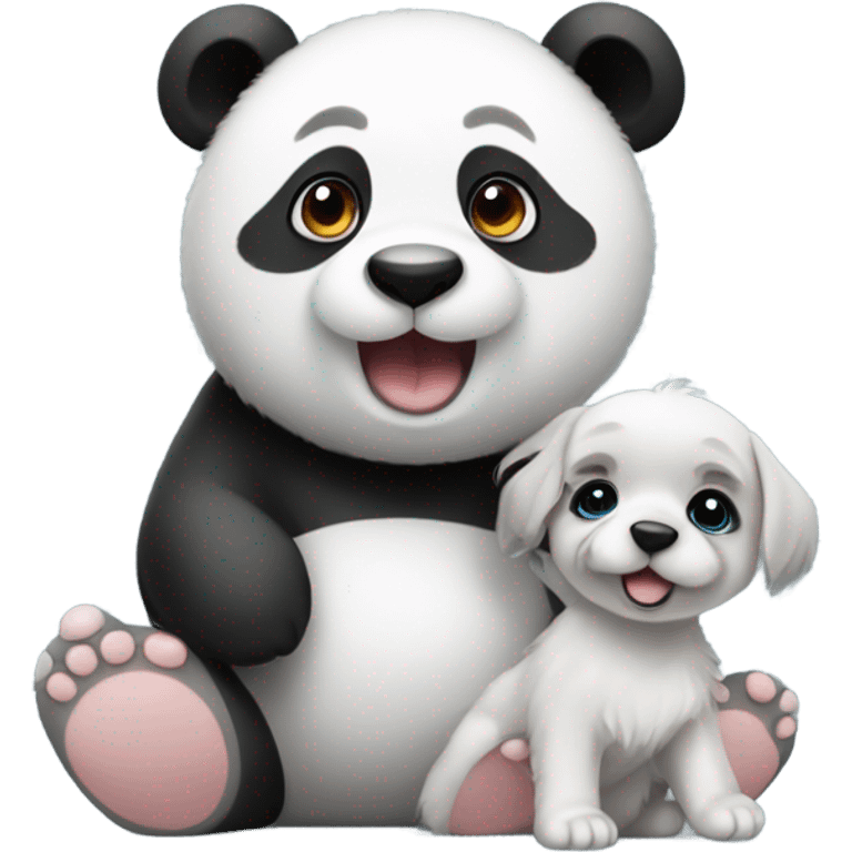 Panda with a puppy emoji