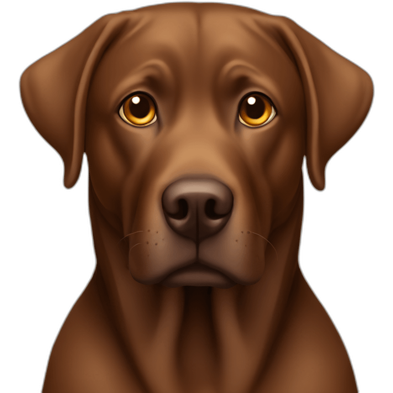 Brown lab, tired face, looking at you confused emoji