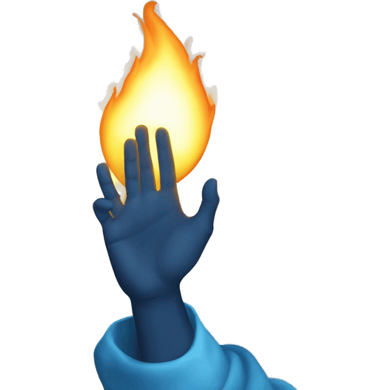 Prayer hands in blue fire  emoji