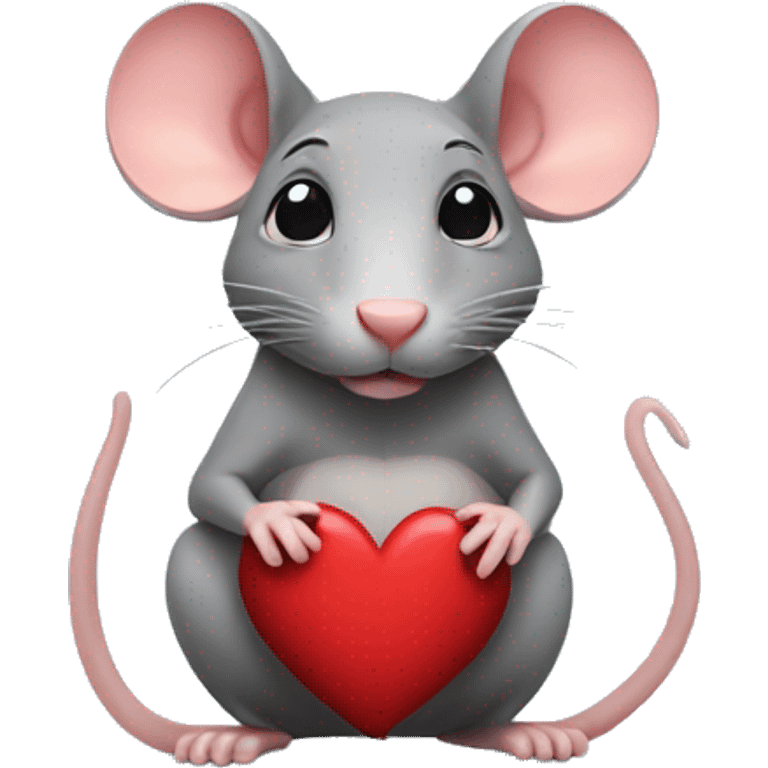 Rat with hearts emoji