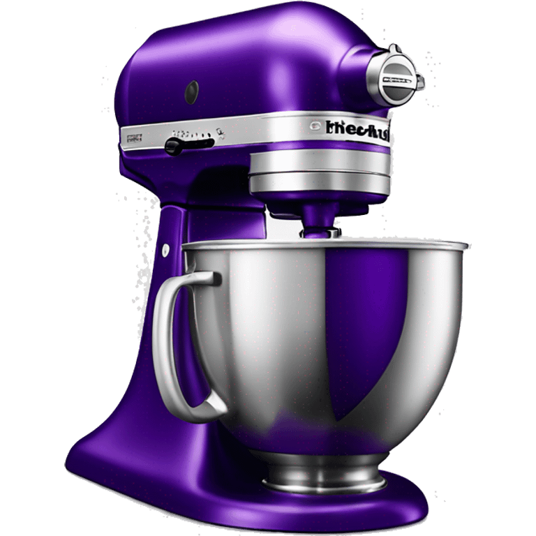 Realistic Metallic royal purple kitchenaid mixer isolated.  emoji