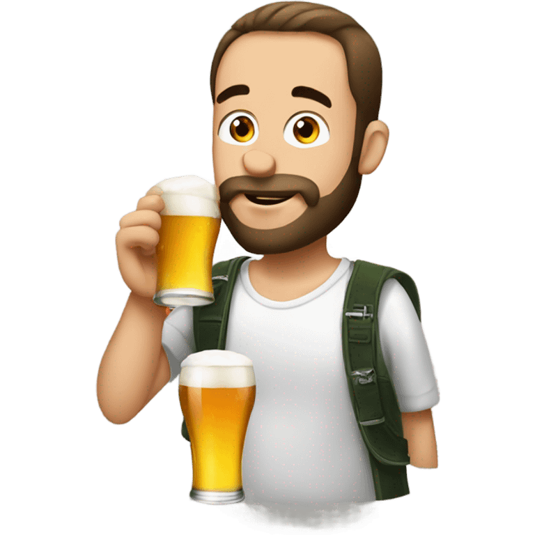 Polish guy drinking beer while waiting game emoji