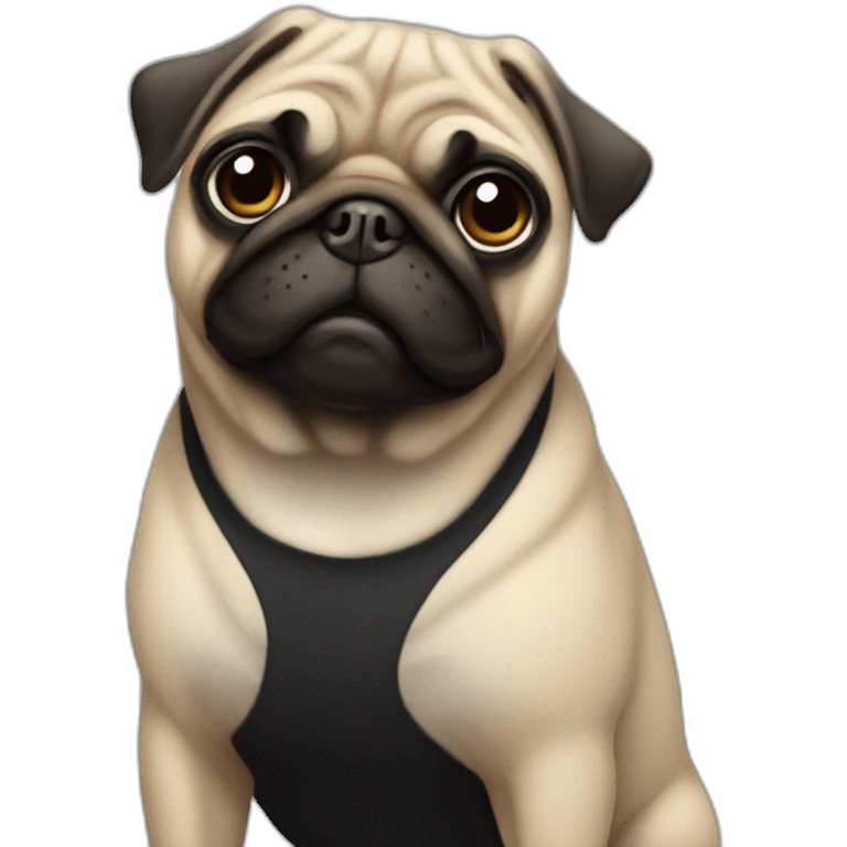 pug wearing a black t-shirt emoji