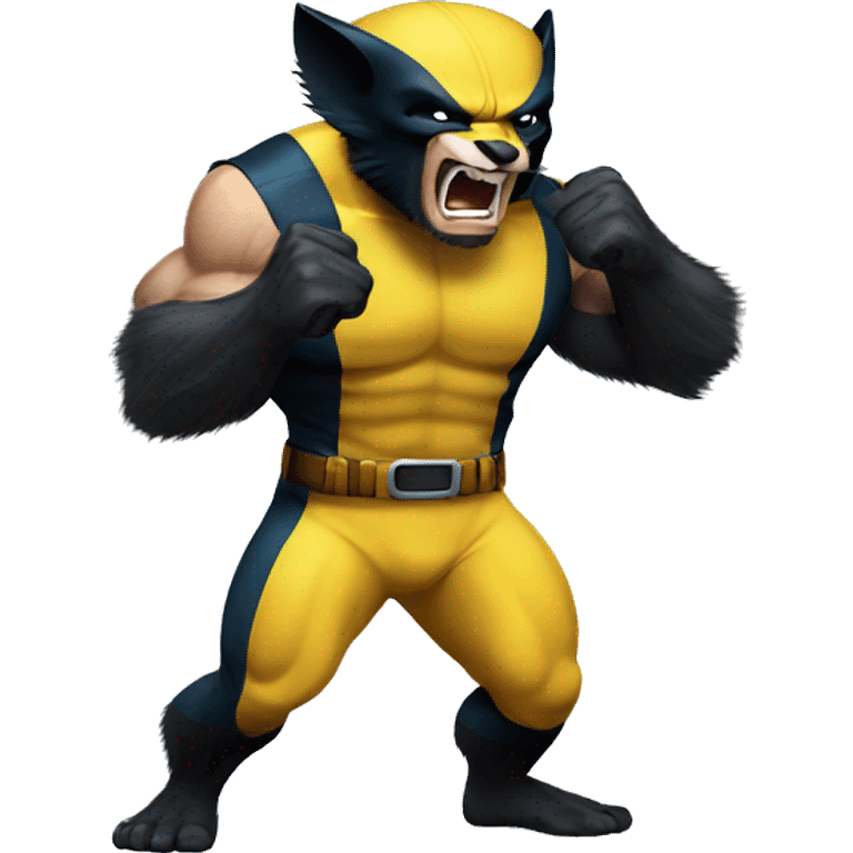 A Wolverine animal flexing emoji