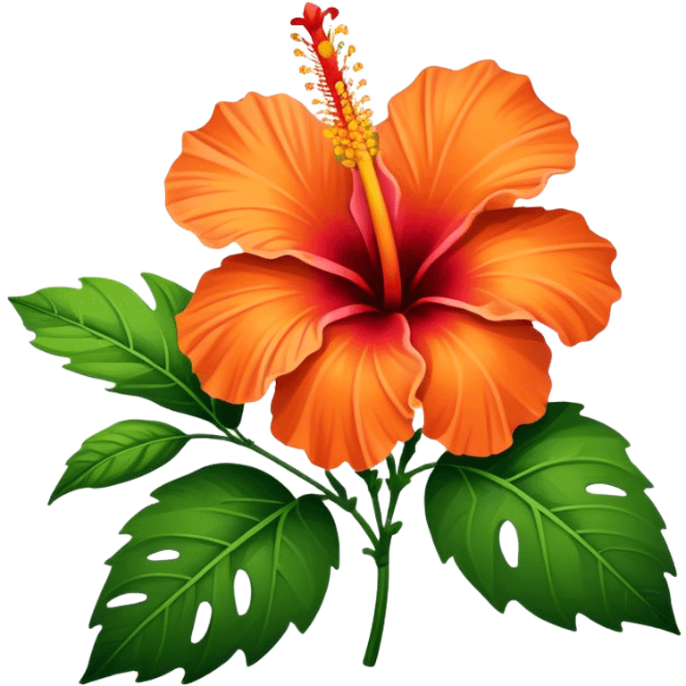 a orange hibiscus  emoji