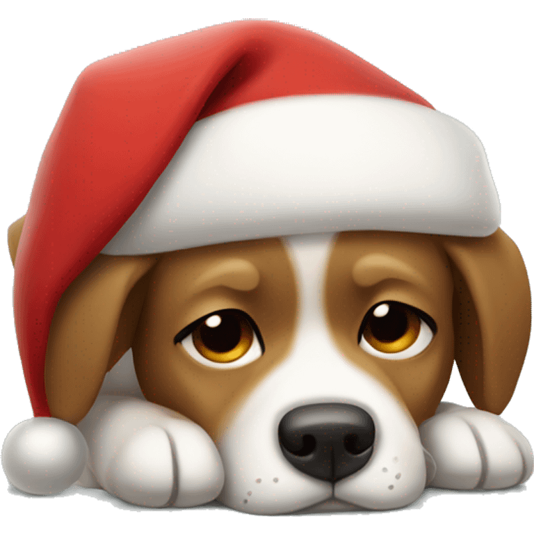 Sleepy santa dog emoji