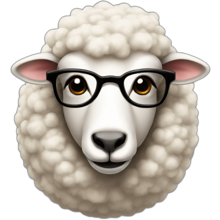 sheep with a septum and big glasses emoji