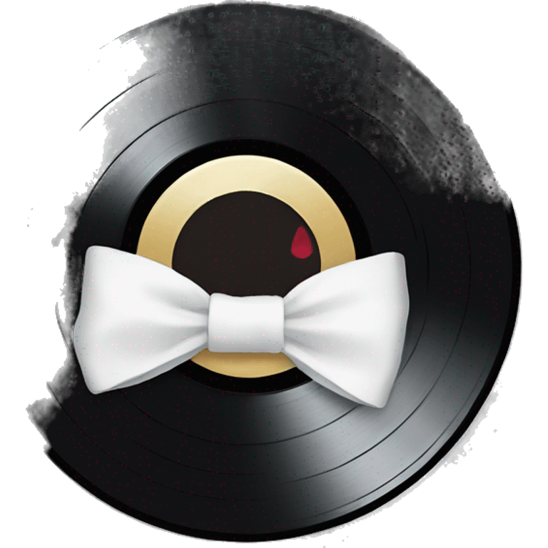 vinyl record with white bow emoji