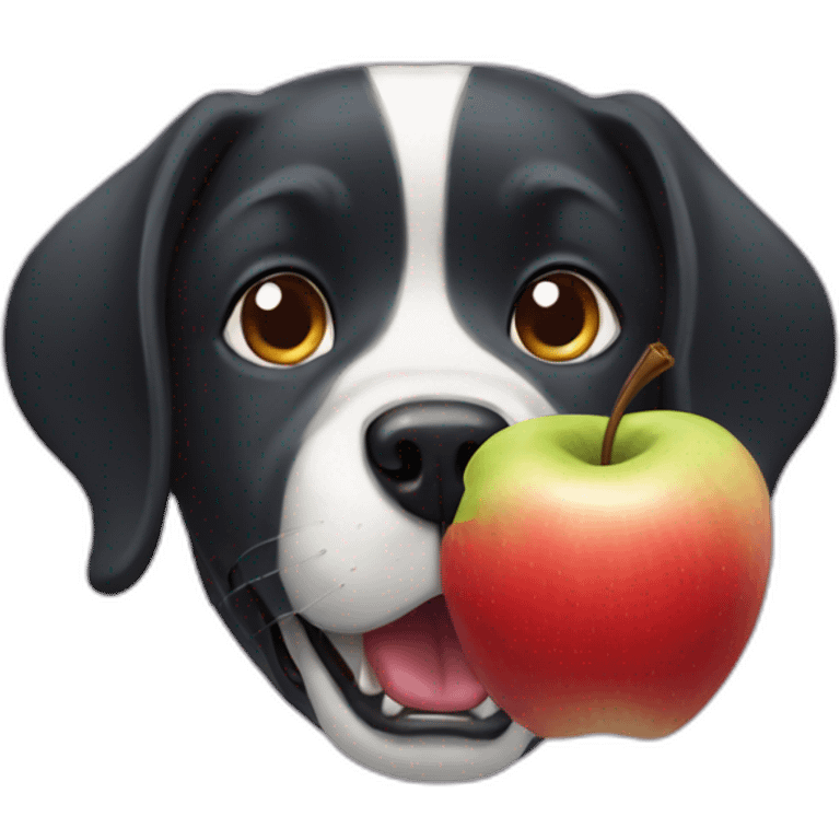 apple in dog mouth emoji