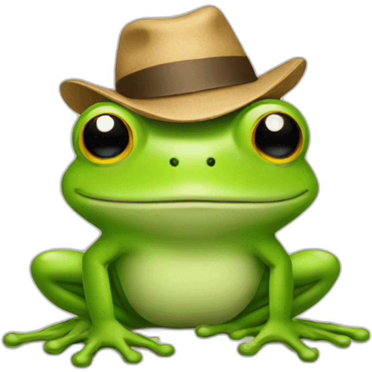 Frog with hat emoji