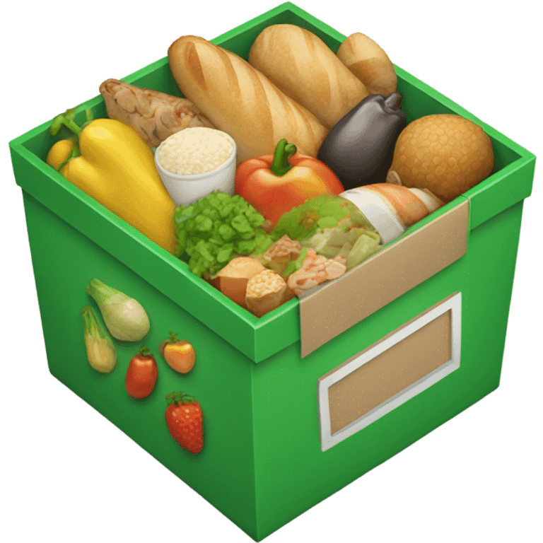 Green box of with food inside emoji