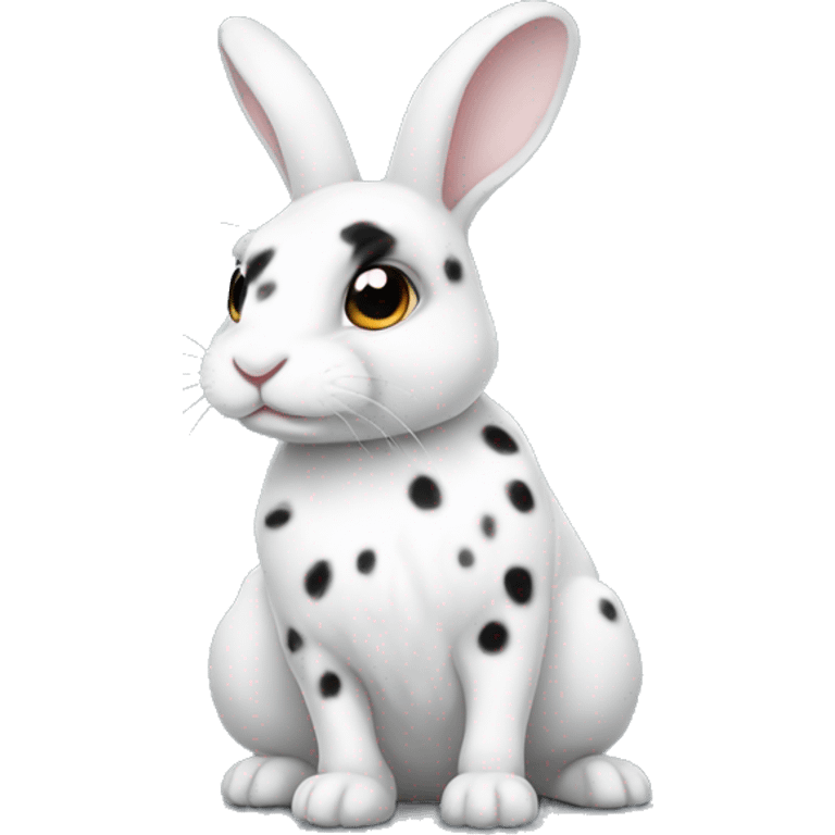 white bunny with black spots emoji